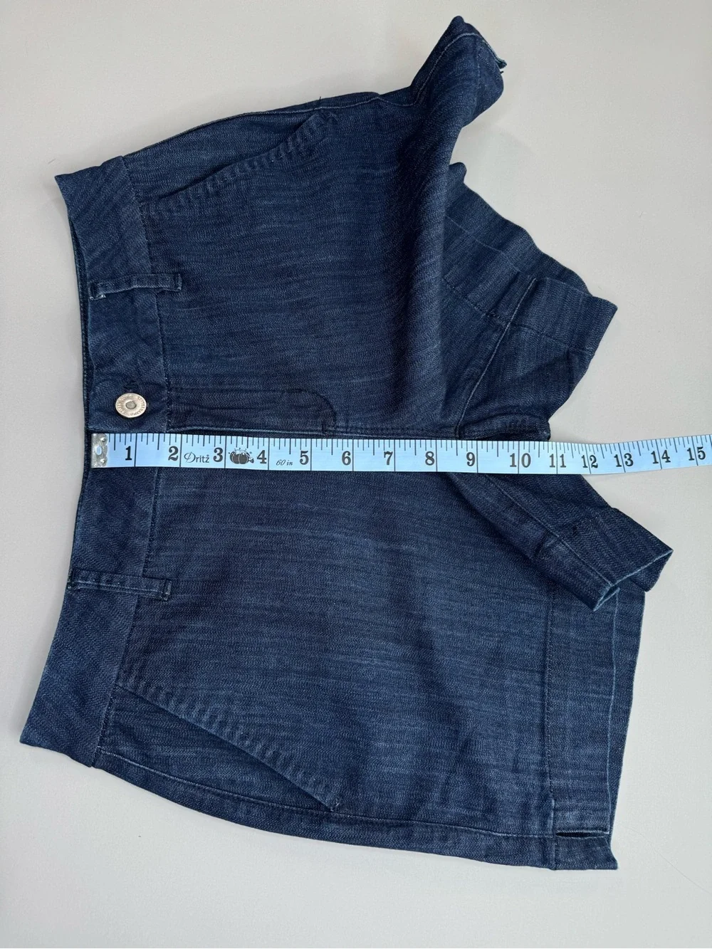 WHITE HOUSE BLACK MARKET Mid Rise Tailored Denim Shorts 0 Indigo Stretch